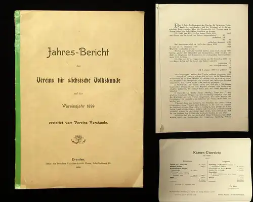 Jahres-Bericht des Vereins für sächs. Volksunde auf das Vereinsjahr 1899 1900 js