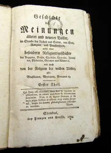 Lindemann,J.G. 1784 Geschichte der Meinungen älterer und neuerer Völker, im...am