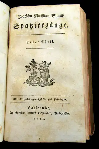 Blums, J.C. 1781 Sämmtliche Gedichte + Spaziergänge - 2 Werke in 1 Bd. am