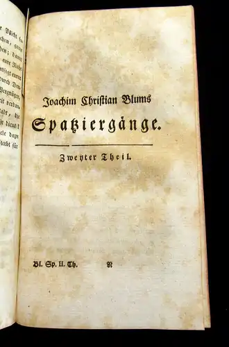 Blums, J.C. 1781 Sämmtliche Gedichte + Spaziergänge - 2 Werke in 1 Bd. am