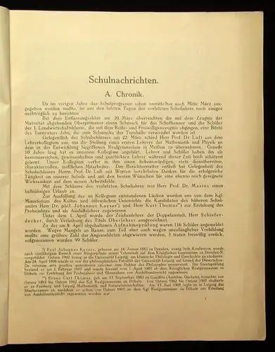 39.Jahresbericht des Kgl. Realgymnasiums u. Landwirtschaftsschule zu Döbeln 1908