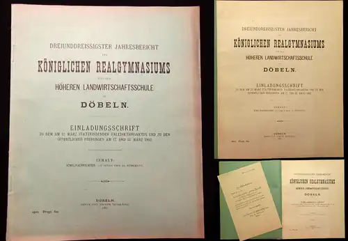 33.Jahresbericht des Kgl. Realgymnasiums zu Döbeln Einladungsschrift 1902 js