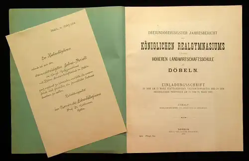 33.Jahresbericht des Kgl. Realgymnasiums zu Döbeln Einladungsschrift 1902 js