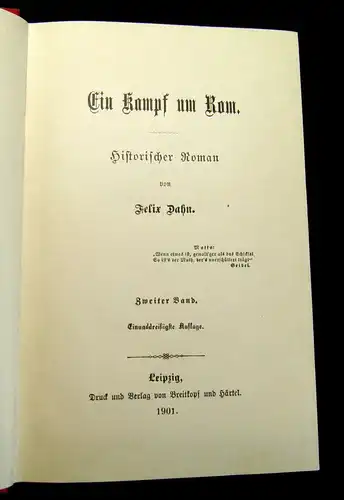 Dahn, Felix 1900 Eim Kampf um Rom - 4 Bde. Belletriostik am