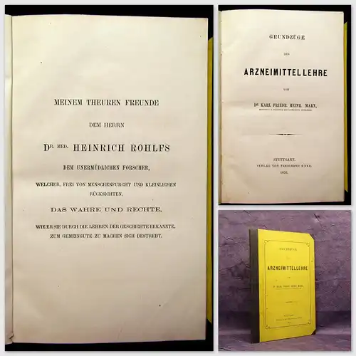 Marx Grundzüge der Arzneimittellehre 1876 Selten Studium Wissen mb