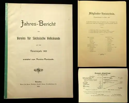 Jahres-Bericht des Vereins für sächs. Volksunde auf das Vereinsjahr 1901 1902 js