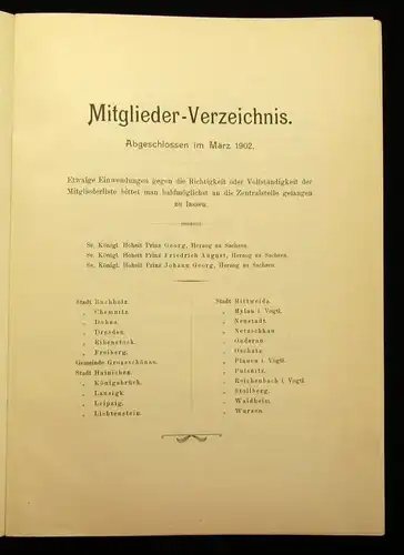 Jahres-Bericht des Vereins für sächs. Volksunde auf das Vereinsjahr 1901 1902 js