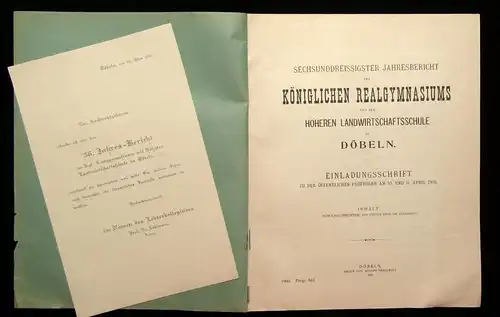 36.Jahresbericht des Kgl. Realgymnasiums zu Döbeln Einladungsschrift 1905 js