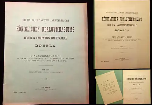 36.Jahresbericht des Kgl. Realgymnasiums zu Döbeln Einladungsschrift 1905 js