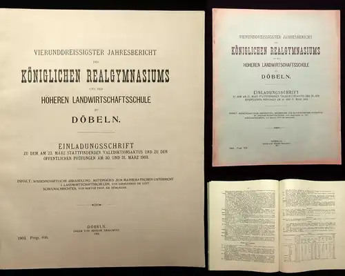 34.Jahresbericht des Kgl. Realgymnasiums zu Döbeln Einladungsschrift 1903 js