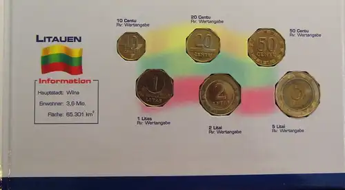 Die Nationalen Kursmünzen der EU-Beitrittsländer 2004 Folder mit 10 Sätzen js