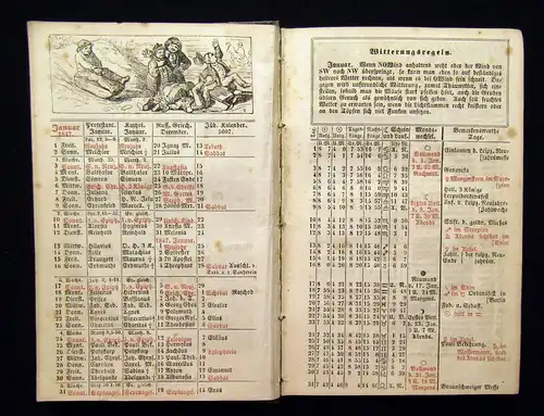 Rieritz Sächsischer Volkskalender für das Jahr 1847 mit vielen Holzschnitten mb