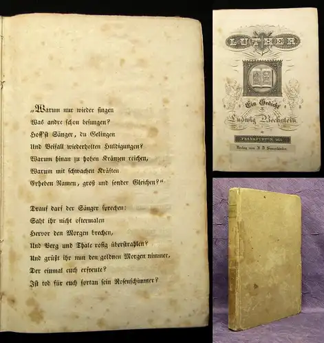 Bechstein, Ludwig Luther Ein Gedicht 1834 Theologie allgemein Kirche am