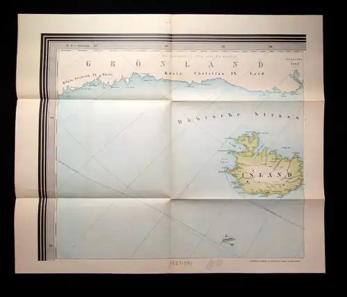 Karte Grönland, Island, Atlant. Ocean 1:35 000000  1920 59 x 59 cm Section 1  js