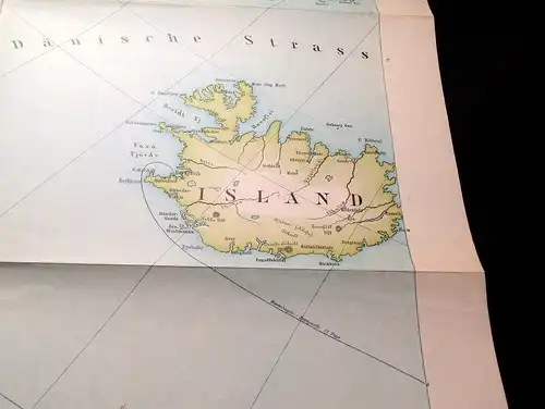Karte Grönland, Island, Atlant. Ocean 1:35 000000  1920 59 x 59 cm Section 1  js
