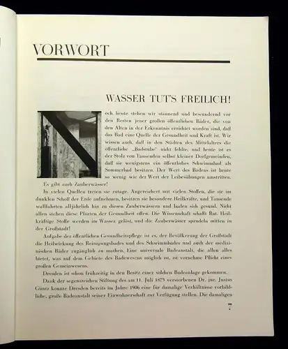 Verw. d städt. Güntz- u Georg-Arnold-Bades Das Städtische Güntzbad Dresden 1928