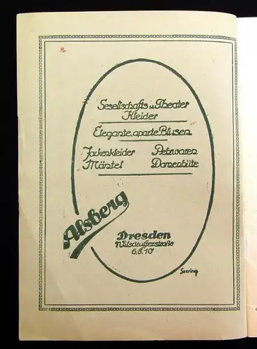 Programmverlag der Sächsischen Staatstheater Schauspielhaus Dresden um 1920