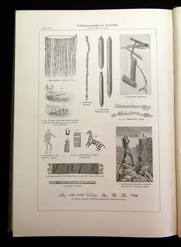 Weule Leitfaden der Völkerkunde 1912 Bilderatlas mit 120 Tafeln Geschichte mb