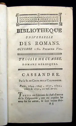 Bibliotheque Universelle Des Romans Ouvrage Periodique 4 Bde. in 1  EA 1780 js