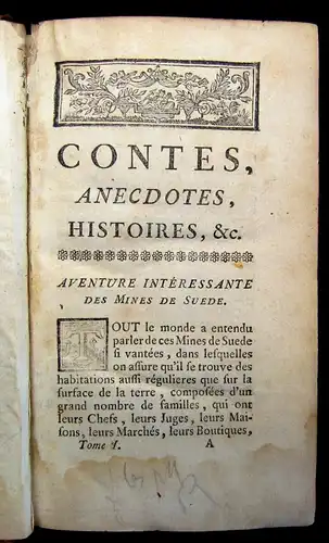 Prevost Contes Avantures Et Faits Singuliers & Recuellis de M.l´Abbe um 1770 js