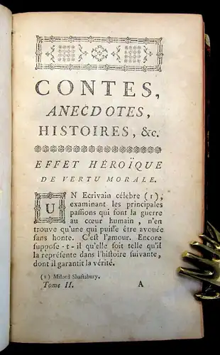 Prevost Contes Avantures Et Faits Singuliers & Recuellis de M.l´Abbe um 1770 js