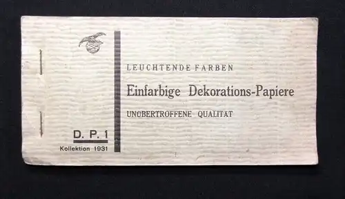 Musterbuch Dekorations-Papiere 1931 Kollektion Unübetroffene Qualität 32 Farben