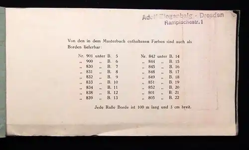 Musterbuch Dekorations-Papiere 1931 Kollektion Unübetroffene Qualität 32 Farben