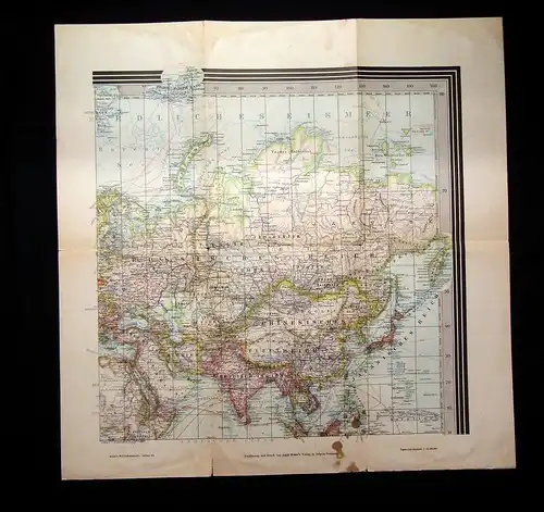 Karte Indischer Ozean, Persien,Tomsk 1:35 000000 1910 59 x 59 cm Section III  j