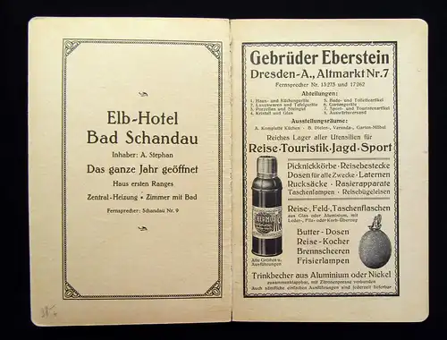 Schäfer Meinholds Führer  sächs.-böhmische Schweiz in 8 Touren um 1925 Guide mb