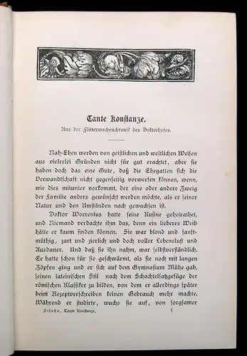 Stinde Tante Konstanze 1900 Belletristik Literatur Lyrik mb