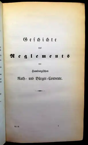 Westphalen Geschichte der Haupt-Grundgesetze der Hamburgischen Verfassung 1844 m