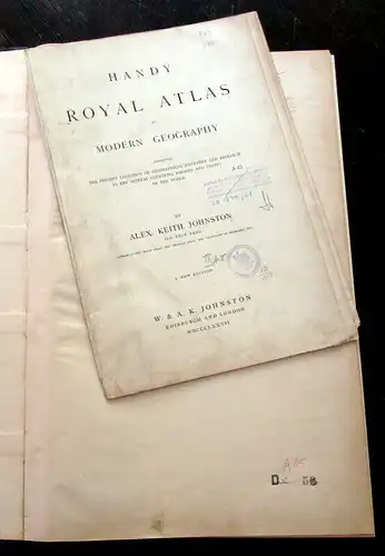 Johnston, Keith Alexander 1877 Handy Royal Atlas of Modern Geography  am