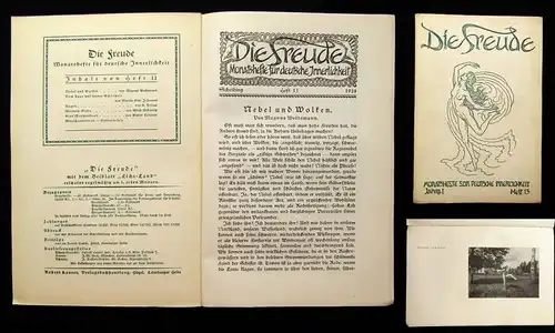 Weidemann Die Freude Monatshefte für deutsche Innerlichkeit Jg.1 Heft 13 1924 js