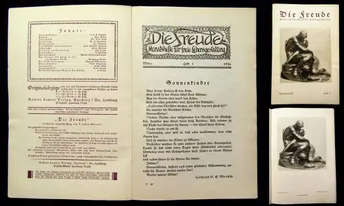 Guenther Die Freude Monatshefte für frei Lebensgestaltung Jhg.3 Heft 3 1926  js