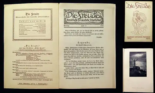 Nietzsche Die Freude Monatshefte für deutsche Innerlichkeit Jg.1 Heft 12 1924 js