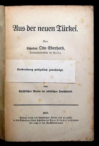 Eberhard Aus der neuen Türkei 1917 Geschichte Gesellschaft mb