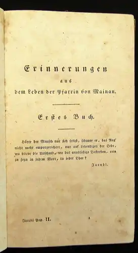 Jacobs, Friedrich Auswahl aus den Papieren eines Unbekannten 2 Bde. von 3 1820 j