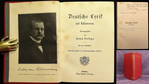 Bethge Deutsche Lyrik seit Liliencron 8 Bildnisse um 1895 Or. Lederausgabe js