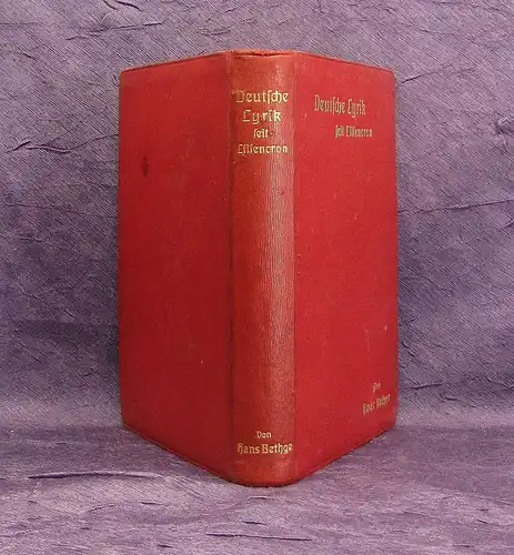 Bethge Deutsche Lyrik seit Liliencron 8 Bildnisse um 1895 Or. Lederausgabe js