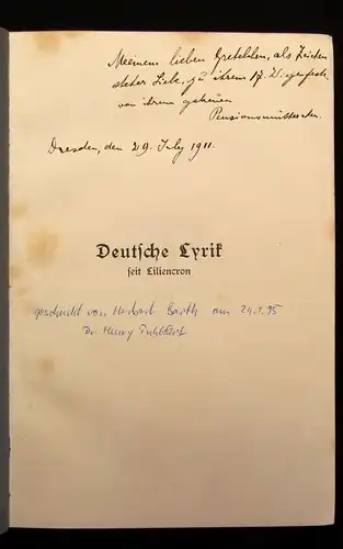 Bethge Deutsche Lyrik seit Liliencron 8 Bildnisse um 1895 Or. Lederausgabe js