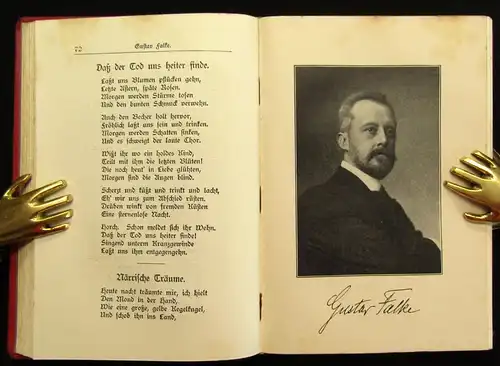 Bethge Deutsche Lyrik seit Liliencron 8 Bildnisse um 1895 Or. Lederausgabe js