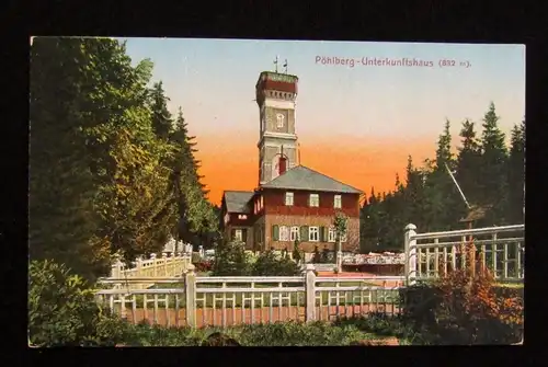 Postkarte Pöhlberg- Unterkunftshaus(832 m Höhe ) Hotelanlage Sachsen Annaberg js
