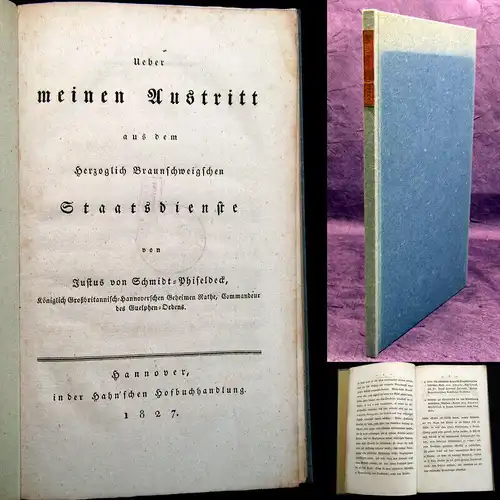 Schmidt-Phiseldeck 1827 Ueber meinen Austritt aus dem herzoglichen ... Recht am