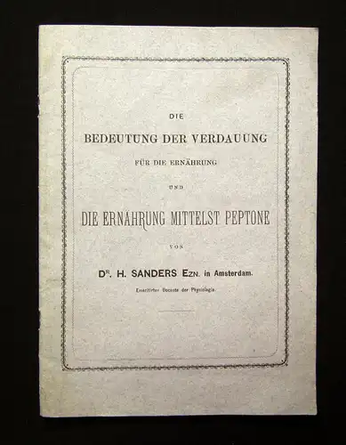 Sanders Die Bedeutung der Verdauung für die Ernährung um 1900 Medizin Wissen mb