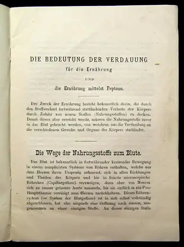 Sanders Die Bedeutung der Verdauung für die Ernährung um 1900 Medizin Wissen mb