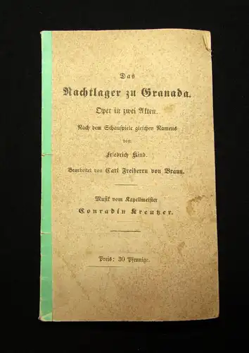 Kind Das Nachtlager zu Granada Oper in zwei Akten um 1880 Musik Theater mb