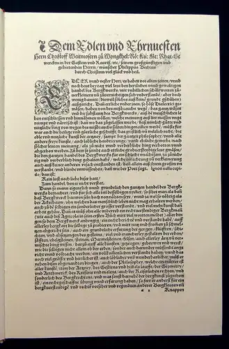 Agricola Vom Bergwerck 12 Bücher 1557, Faksimile 1985 Geschichte Erzählungen js