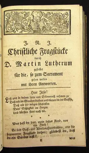 Anton Auslegung des Dreßdnischen Catechismi Martin Luthers 3 Teil apart 1768 js