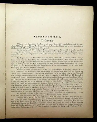 Gelbe 2. Jahresbericht Realschule II. Ordnung zu Löbau i. S. 1878 Wissen mb