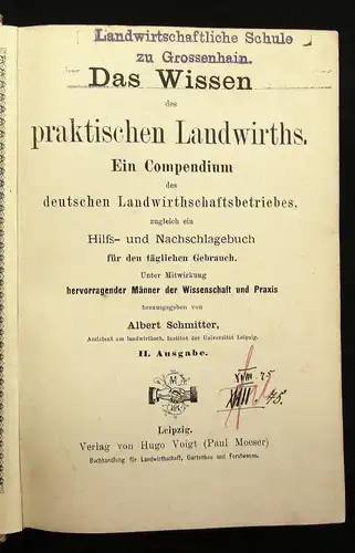 Schmitter Das Wissen des praktischen Landwirths Ein Compendium um 1800 js